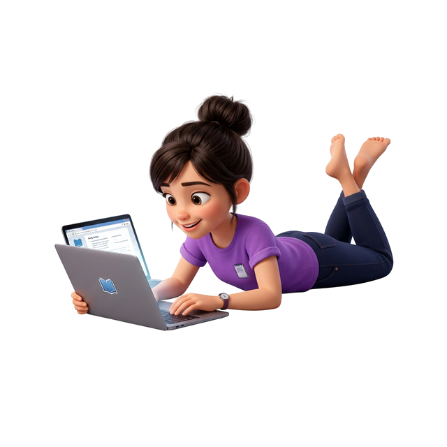 Student studying on laptop